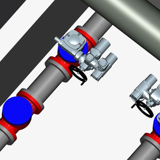 Kundenspezifische 3D Volumenmodelle von Auma Stellantrieben ermöglichen bereits bei der Anlagenplanung die Überprüfung der Platzanforderungen. Kundenspezifische 3D Volumenmodelle von Auma Stellantrieben ermöglichen bereits bei der Anlagenplanung die Überprüfung der Platzanforderungen.