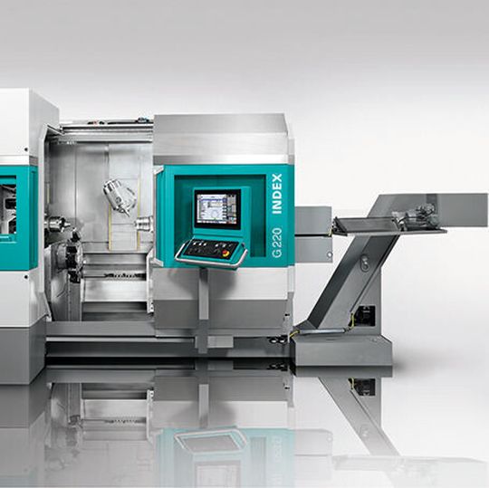 Die G220 von Index ermöglicht leistungsfähiges Drehen und Fräsen in einer Maschine. Die G220 von Index ermöglicht leistungsfähiges Drehen und Fräsen in einer Maschine.