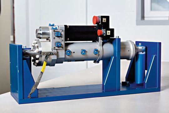 Ein Prototyp des elektromechanischen Aktuators von Sabca in der Entwicklungsphase. Ein Prototyp des elektromechanischen Aktuators von Sabca in der Entwicklungsphase.