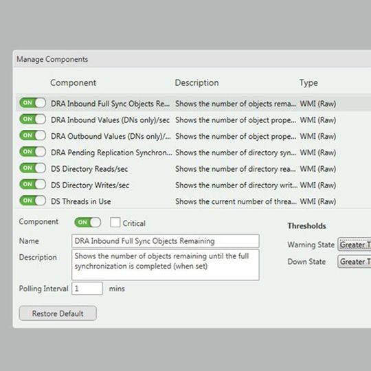 Neben dem hier abgebildeten WhatsUp Active Directory Monitor stellt Ipswitch drei weitere Monitoring-Tools gratis zur Verfügung. Neben dem hier abgebildeten WhatsUp Active Directory Monitor stellt Ipswitch drei weitere Monitoring-Tools gratis zur Verfügung.