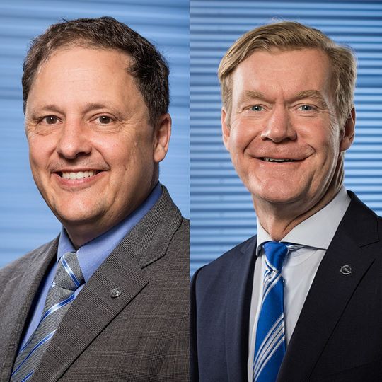 Charlie Klein, Vice President Vehicle Engineering (li.) und Carsten Wreth, Vice President, Customer Experience. Charlie Klein, Vice President Vehicle Engineering (li.) und Carsten Wreth, Vice President, Customer Experience.