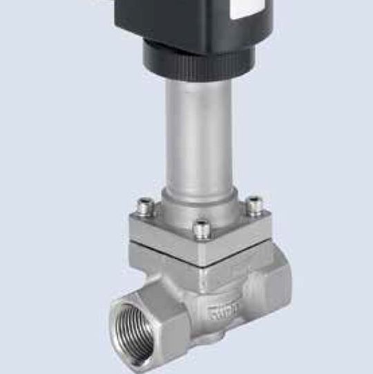 Durch einen Metallfaltenbalg eignet sich das Magnetventil Typ 2610 von Bürkert gut für tiefe und hohe Temperaturen. Durch einen Metallfaltenbalg eignet sich das Magnetventil Typ 2610 von Bürkert gut für tiefe und hohe Temperaturen.