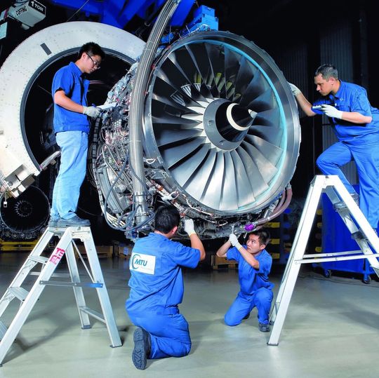 V2500-Triebwerke werden unter anderem von der MTU Maintenance Zhuhai betreut V2500-Triebwerke werden unter anderem von der MTU Maintenance Zhuhai betreut