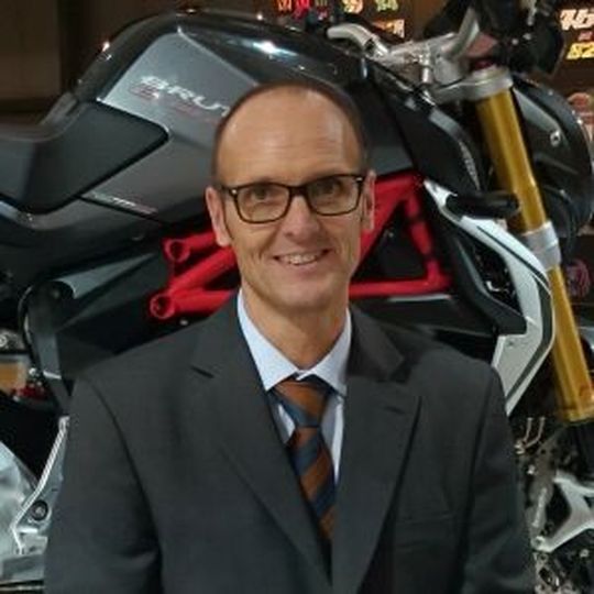 Michael Burkhart auf der Eicma 2014. Michael Burkhart auf der Eicma 2014.