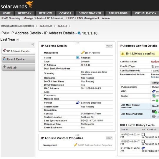 Mit dem Solarwinds IP Control Bundle sollen IT-Profis IP-Konflikte erkennen, die störenden Geräte feststellen und dann den Konflikt sofort auflösen können. Mit dem Solarwinds IP Control Bundle sollen IT-Profis IP-Konflikte erkennen, die störenden Geräte feststellen und dann den Konflikt sofort auflösen können.