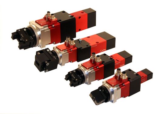 Die Baureihe der Greif-/Drehmodule mit elektrischem Antrieb. Die Baureihe der Greif-/Drehmodule mit elektrischem Antrieb.