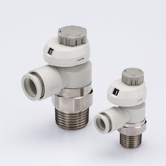 Kontrollierter Durchfluss: Die Drosselrückschlagventile der neuen Serie AS-FS von SMC Pneumatik verfügen über ein Anzeigefenster mit Ziffern, damit der Anwender den Durchfluss anhand von Zahlenwerten überprüfen kann.