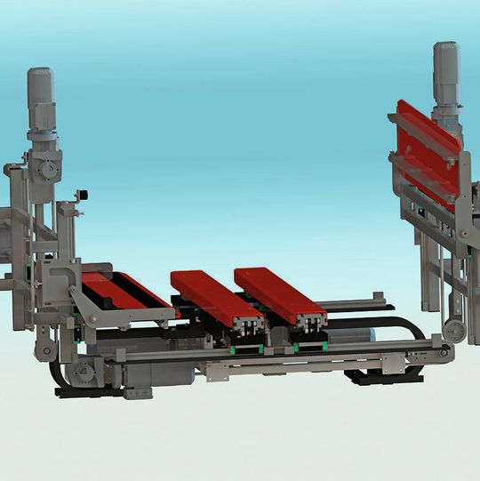 Das LWS ermöglicht es, Europaletten, Rollcontainer und Systempaletten von der Fördertechnik zu übernehmen und automatisch in ein Hochregallager ein- und auszulagern. Das LWS ermöglicht es, Europaletten, Rollcontainer und Systempaletten von der Fördertechnik zu übernehmen und automatisch in ein Hochregallager ein- und auszulagern.