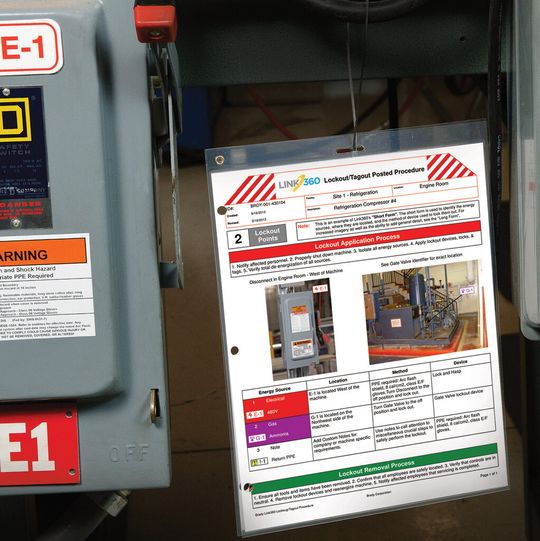 Die maschinenspezifischen Prozeduren, die zum vollständigen Abschalten der Energiezufuhr erstellt wurden, müssen häufig von unternehmensinternen Entscheidungsträgern genehmigt werden. Zu diesem Zweck bietet Brady die Link360 Software an.