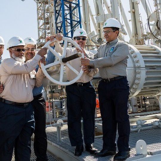 In the presence of Mr. Khalid G. Al-Buainain the Chairman of the Board Yasref celebrated the export of the first shipment. In the presence of Mr. Khalid G. Al-Buainain the Chairman of the Board Yasref celebrated the export of the first shipment.
