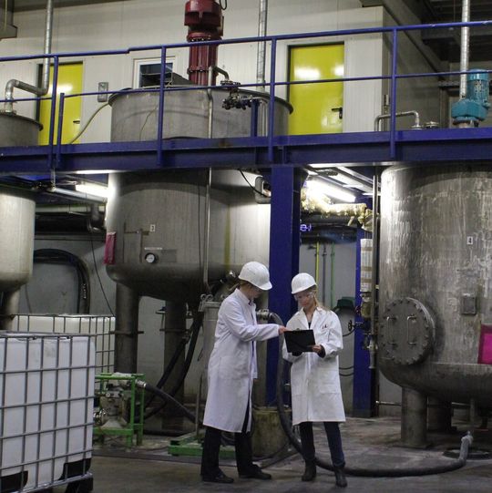 Fragol-Mitarbeiter in einer Produktionsanlage Fragol-Mitarbeiter in einer Produktionsanlage