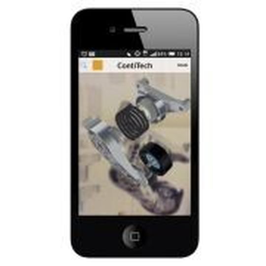 Die neue App „ContiDrive“ von Conti-Tech zeigt Riemenspanner und andere Riementriebkomponenten als Explosionszeichnung in 3D.