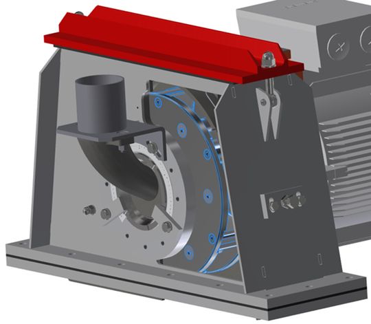 Durch ihr Y-Design lassen sich die Wurfschaufeln der neuen universell einsetzbaren Strahlturbine Gamma 400 G von zwei Seiten nutzen.