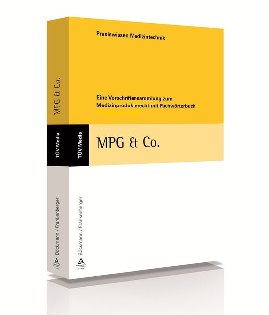 Die gültigen Fassungen aller Vorschriften zum Medizinprodukterecht sowie ein umfangreiches Fachwörterbuch haben Mitarbeiter von Herstellern medizintechnischer Produkte mit der 7. Auflage von MPG & Co. im kompakten DIN-A6-Kitteltaschenformat immer zur Hand. Die gültigen Fassungen aller Vorschriften zum Medizinprodukterecht sowie ein umfangreiches Fachwörterbuch haben Mitarbeiter von Herstellern medizintechnischer Produkte mit der 7. Auflage von MPG & Co. im kompakten DIN-A6-Kitteltaschenformat immer zur Hand.
