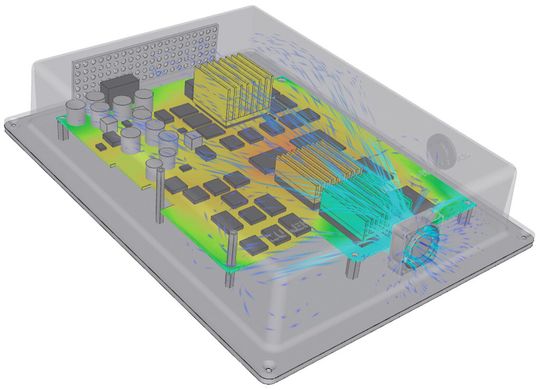 Thermische Simulation: Ein besseres Verständnis des Wärmeflusses durch ein System versetzt Ingenieure in die Lage, Hotspots zu minimieren und energieeffizientere Bauteile zu entwerfen. Thermische Simulation: Ein besseres Verständnis des Wärmeflusses durch ein System versetzt Ingenieure in die Lage, Hotspots zu minimieren und energieeffizientere Bauteile zu entwerfen.