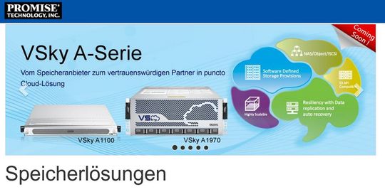Die Komplettspeicherlösungen der VSky A-Reihe zeichnen sich durch eine einfache Verwaltung aus und stellen Datenschutz- sowie NAS-, iSCSI- und Objektfunktionen über eine einzige Managementschnittstelle bereit. Die Komplettspeicherlösungen der VSky A-Reihe zeichnen sich durch eine einfache Verwaltung aus und stellen Datenschutz- sowie NAS-, iSCSI- und Objektfunktionen über eine einzige Managementschnittstelle bereit.