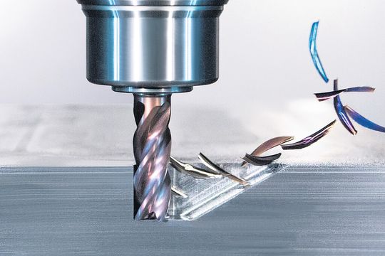 Gühring has developed an end mill that covers five operations with one tool: the RF 100 Diver can perform drilling, ramping, slotting, roughing and finishing operations. Gühring has developed an end mill that covers five operations with one tool: the RF 100 Diver can perform drilling, ramping, slotting, roughing and finishing operations.