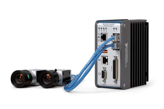 Bildverarbeitungssysteme wie das NI CVS-1457RT kombinieren einen FPGA mit einem Prozessor zur nahtlosen I/O-Synchronisation. Bildverarbeitungssysteme wie das NI CVS-1457RT kombinieren einen FPGA mit einem Prozessor zur nahtlosen I/O-Synchronisation.