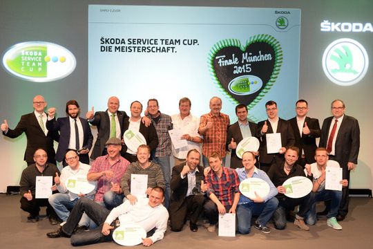 Die Gewinner des „Skoda Service Team Cups“ am ersten Wettbewerbstag.
