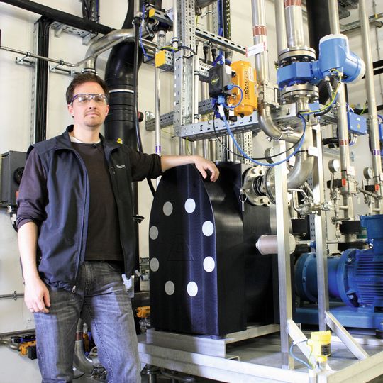 Florian Habeck, Assistant Tank Manager for Roche Diagnostics, relies on Atex-certified Almatec AODD pumps for reliable, efficient, and safe handling of flammable solvents used in pharmaceutical production. The high-capacity Almatec E80 Series pump is affectionately known around the plant as “Big Bertha”. Florian Habeck, Assistant Tank Manager for Roche Diagnostics, relies on Atex-certified Almatec AODD pumps for reliable, efficient, and safe handling of flammable solvents used in pharmaceutical production. The high-capacity Almatec E80 Series pump is affectionately known around the plant as “Big Bertha”.