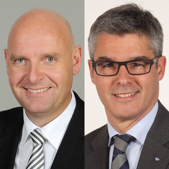 Axel Bischopink (links, 46) und Stefan Herzog (50). Axel Bischopink (links, 46) und Stefan Herzog (50).