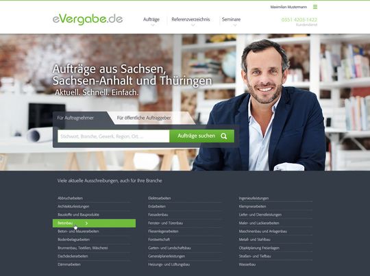 Die SDV Vergabe GmbH startet die Onlineplattform eVergabe.de. Die SDV Vergabe GmbH startet die Onlineplattform eVergabe.de.