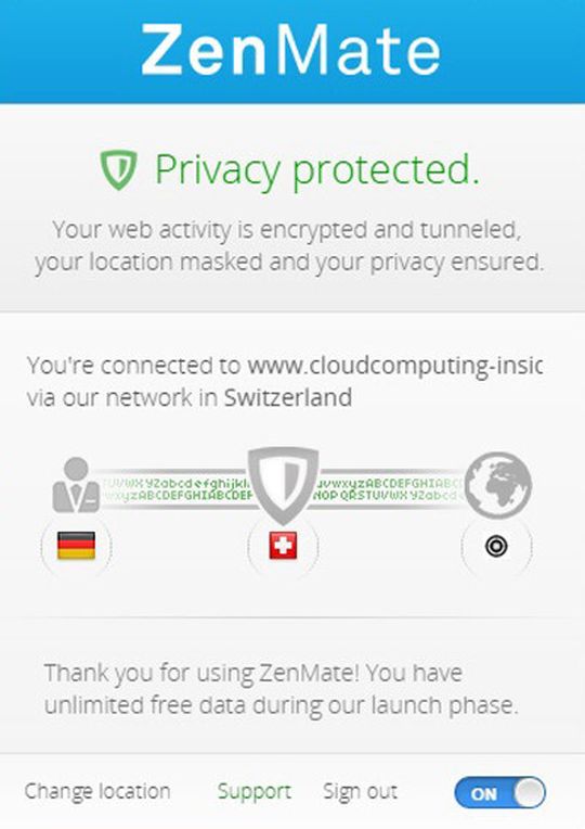 Mehr Privatsphäre im Netz: ZenMate steht als kostenloses Plug-in zur Verfügung.