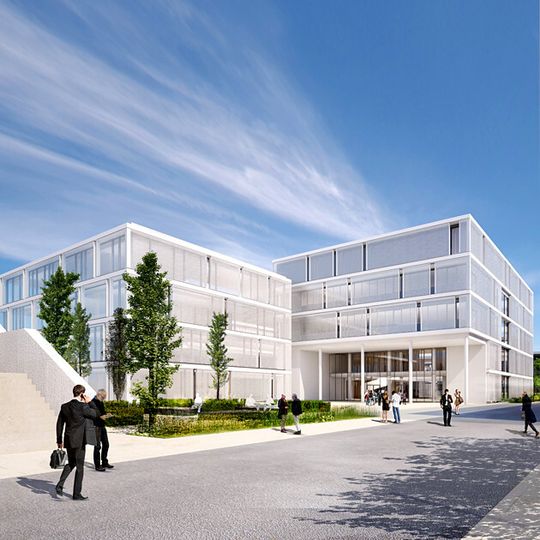 Bis zum Frühjahr 2017 soll das Innovation Center als das Herzstück des neu entwickelten Heraeus Technologie Campus fertiggestellt werden und Platz für mehr als 200 Mitarbeiter aus Forschung & Entwicklung bieten. Bis zum Frühjahr 2017 soll das Innovation Center als das Herzstück des neu entwickelten Heraeus Technologie Campus fertiggestellt werden und Platz für mehr als 200 Mitarbeiter aus Forschung & Entwicklung bieten.