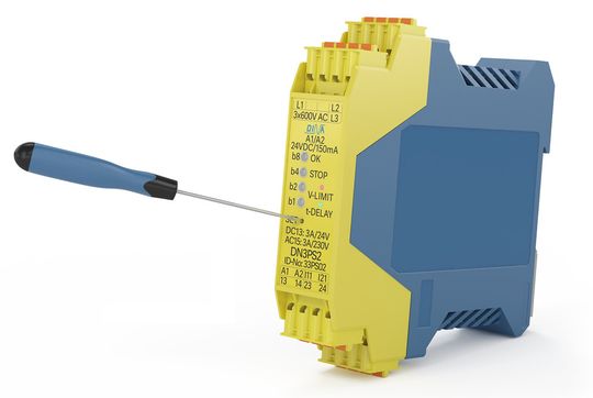 Der sensorlose Stillstandswächter DN3PS2 überwacht sicher Stillstand ohne zusätzliche Sensorik. Der sensorlose Stillstandswächter DN3PS2 überwacht sicher Stillstand ohne zusätzliche Sensorik.