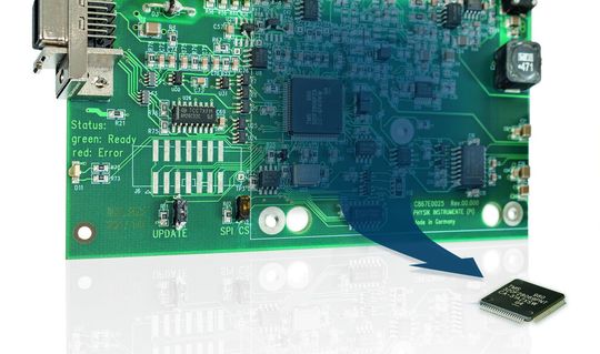 Der Chip mit der Ansteuerelektronik lässt sich gut in die jeweilige Applikation integrieren. Der Chip mit der Ansteuerelektronik lässt sich gut in die jeweilige Applikation integrieren.