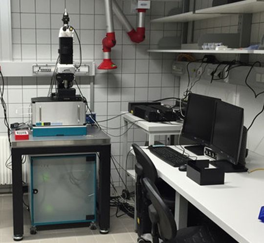 Eines von drei neuen Großgeräten, die im Mai an der TU Wien eingeweiht wurden: Mit dem AFM-SNOM-Raman sollen u.a. biologische Proben oder Nanomaterialien untersucht werden. Eines von drei neuen Großgeräten, die im Mai an der TU Wien eingeweiht wurden: Mit dem AFM-SNOM-Raman sollen u.a. biologische Proben oder Nanomaterialien untersucht werden.
