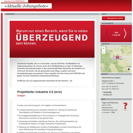 Industrie 4.0-Stellen sind noch rar gesät. Ferchau will ein eigens Team aufbauen. Industrie 4.0-Stellen sind noch rar gesät. Ferchau will ein eigens Team aufbauen.