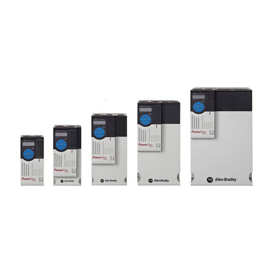 Der Powerflex 527 ist in fünf Baugrößen mit einem Leistungsbereich von 0,4 bis 22 kW (0,5 bis 30 Hp) und in globalen Spannungsklassen von 100 bis 600 V verfügbar. Der Powerflex 527 ist in fünf Baugrößen mit einem Leistungsbereich von 0,4 bis 22 kW (0,5 bis 30 Hp) und in globalen Spannungsklassen von 100 bis 600 V verfügbar.