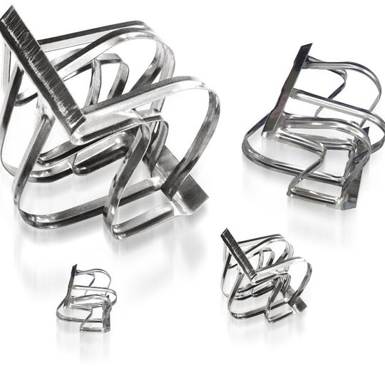 The Nexring family of random column packing products offers improved capacity and efficiency while maintaining mechnical strength. The Nexring family of random column packing products offers improved capacity and efficiency while maintaining mechnical strength.