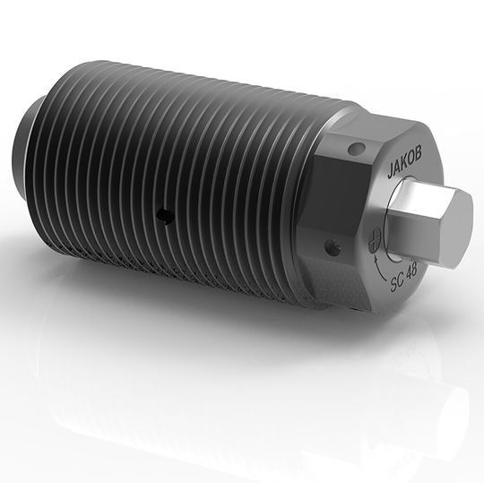 Die Kraftspannschraube SC 100 mit 25 Tonnen Spannkraft bei nur 130 Nm Anzugsdrehmoment. Die Kraftspannschraube SC 100 mit 25 Tonnen Spannkraft bei nur 130 Nm Anzugsdrehmoment.
