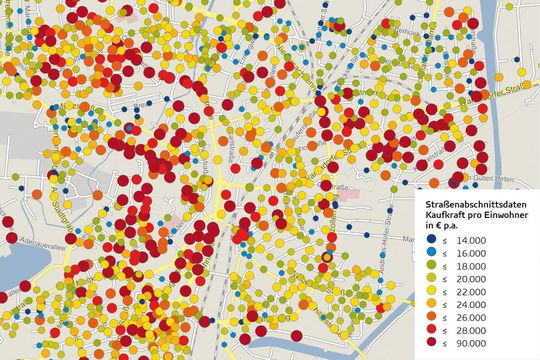 Hier wohnen die potenzialträchtigen Kunden: Geomarketing ermöglicht detaillierte Marktanalysen auf räumlicher Ebene. Hier wohnen die potenzialträchtigen Kunden: Geomarketing ermöglicht detaillierte Marktanalysen auf räumlicher Ebene.