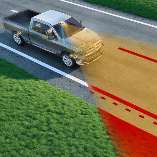 Eine Mono-Kamera und Chassissensoren erkennen ob ein Fahrzeug die Fahrbahn verlässt. Über einen kontrollierten Bremsvorgang wird der Wagen zurück gelenkt. Eine Mono-Kamera und Chassissensoren erkennen ob ein Fahrzeug die Fahrbahn verlässt. Über einen kontrollierten Bremsvorgang wird der Wagen zurück gelenkt.