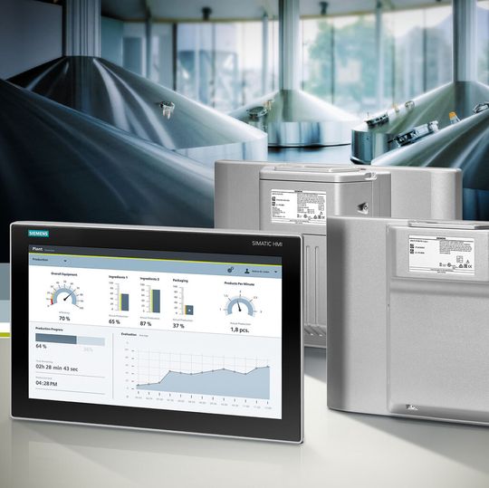 Mit rundum IP65-geschützten Flat Panels und Panel PCs in 19 Zoll erweitert Siemens das Portfolio der Glasfront-Geräte.