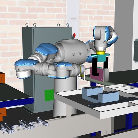Anhand virtueller Modelle lassen sich Produkte sowie Produktionsprozesse optimieren und beispielsweise auch berücksichtigen, wie sich der Robotereinsatz auf die Arbeitsweise der Mitarbeiter auswirkt.