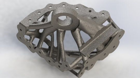 Optimiertes Bauteil „MG Bracket rear“ (Demonstrator) Optimiertes Bauteil „MG Bracket rear“ (Demonstrator)