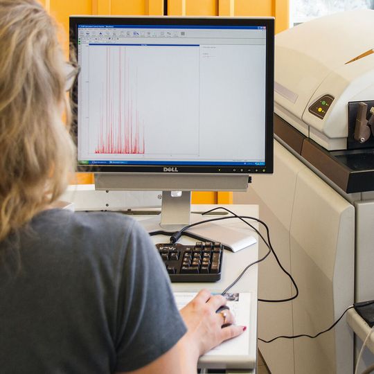 Beim Eintritt eines Nanopartikels ins Plasma entsteht ein diskontinuierliches Signal. Beim Eintritt eines Nanopartikels ins Plasma entsteht ein diskontinuierliches Signal.