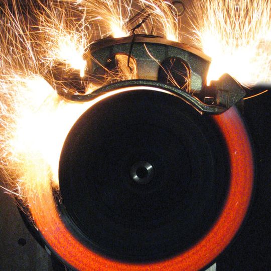 Verformungsmessung einer Bremsscheibe.