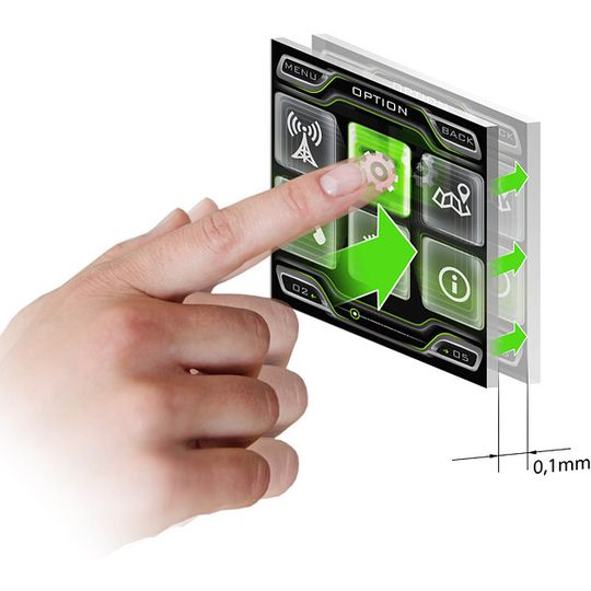 Spezielle Aktuatoren von Preh verleihen Touchscreens eine aktive Haptik und machen sie vom Bediengefühl her zu klassischen Schaltern. Spezielle Aktuatoren von Preh verleihen Touchscreens eine aktive Haptik und machen sie vom Bediengefühl her zu klassischen Schaltern.