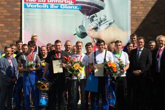 Alle drauf? Gruppenbild beim Leistungswettbewerb in Sachsen.