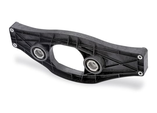 Der erste Kunststoff-Getriebequerträger bietet gegenüber dem Vorgängermodell aus Alumimiumdruckguss eine Gewichtsersparnis von 25 % und eine besser Akustik.