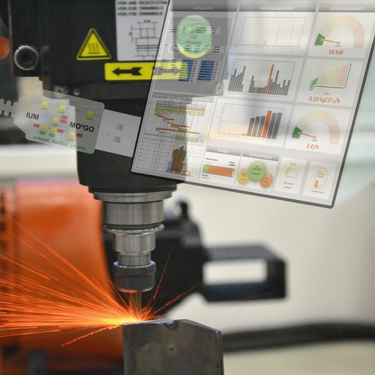 Produzieren mit dem Industry Cockpit und Bearbeitungsrobotern: Abläufe und Anlagen werden unternehmensweit in einem flexiblen Prozessnetz verknüpft – so können sie in ihrer Gesamtheit überwacht und jederzeit auf Kundenwünsche eingestellt werden. Produzieren mit dem Industry Cockpit und Bearbeitungsrobotern: Abläufe und Anlagen werden unternehmensweit in einem flexiblen Prozessnetz verknüpft – so können sie in ihrer Gesamtheit überwacht und jederzeit auf Kundenwünsche eingestellt werden.
