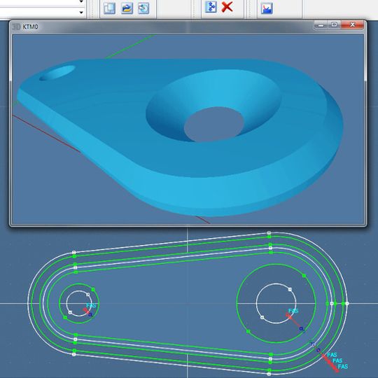 Programmierung eines Fasenteils mit 3D-Darstellung zur besseren Visualisierung. Programmierung eines Fasenteils mit 3D-Darstellung zur besseren Visualisierung.