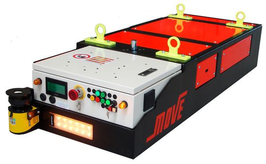 Direkt am FTF (hier als Unterfahrgerät) oder am PC können für das „Move“ Befehle programmiert werden. Direkt am FTF (hier als Unterfahrgerät) oder am PC können für das „Move“ Befehle programmiert werden.