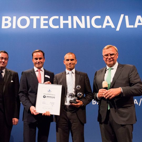 Der Sieger des European Biotechnica Award 2015 steht fest: Es ist die Molecular Partners AG aus der Schweiz. (Ausschnitt) Der Sieger des European Biotechnica Award 2015 steht fest: Es ist die Molecular Partners AG aus der Schweiz. (Ausschnitt)