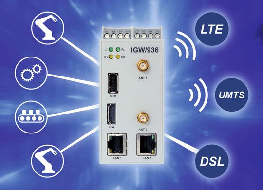 Das IGW/936-L unterstützt die gängigen Mobilfunknetze und ermöglicht eine umfangreiche Anlagenvernetzung. Innovative Wartungskonzepte wie Predictive Maintenance lassen sich somit umsetzen. Das IGW/936-L unterstützt die gängigen Mobilfunknetze und ermöglicht eine umfangreiche Anlagenvernetzung. Innovative Wartungskonzepte wie Predictive Maintenance lassen sich somit umsetzen.
